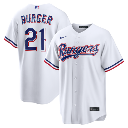 Texas Rangers Jake Burger Nike White Home Replica Jersey