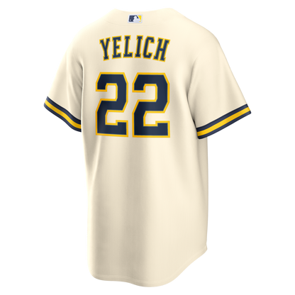 Milwaukee Brewers Christian Yelich Nike Cream Home Replica Jersey