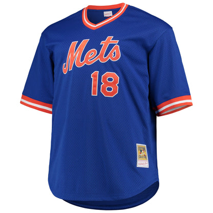 New York Mets Darryl Strawberry Mitchell & Ness Royal Big & Tall Cooperstown Collection Mesh Batting Practice Jersey
