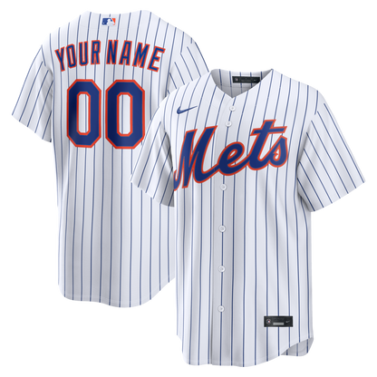 New York Mets Nike White Home Replica Custom Jersey