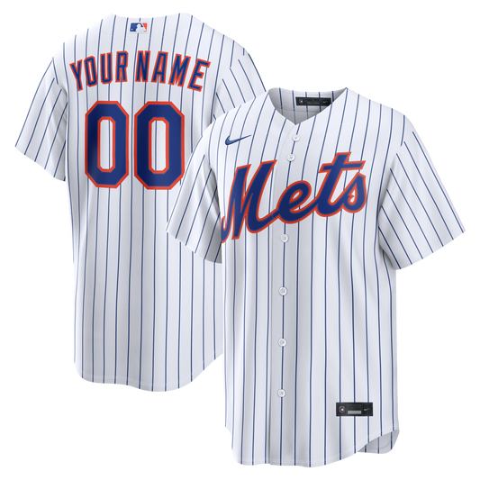 New York Mets Nike White Home Replica Custom Jersey