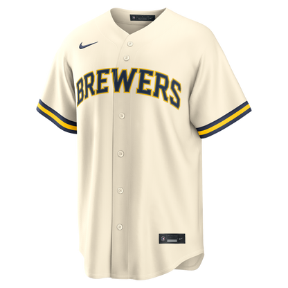 Milwaukee Brewers Jackson Chourio Nike Cream Home Replica Jersey