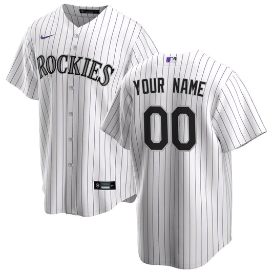 Colorado Rockies Nike White Home Replica Custom Jersey