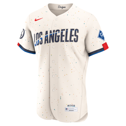 Los Angeles Dodgers Nike Cream City Connect Authentic Sponsor Patch Jersey