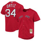 Boston Red Sox David Ortiz Mitchell & Ness Red Cooperstown Collection Mesh Batting Practice Button-Up Jersey