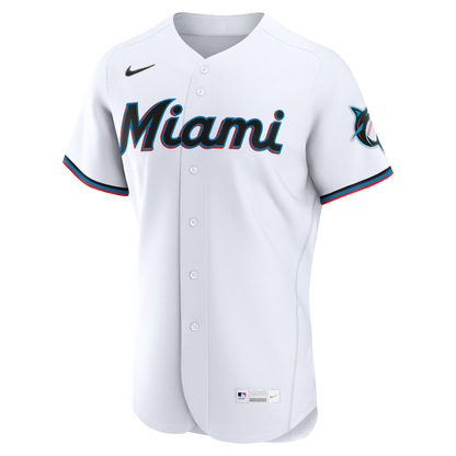 Miami Marlins Nike White Home Authentic Custom Jersey
