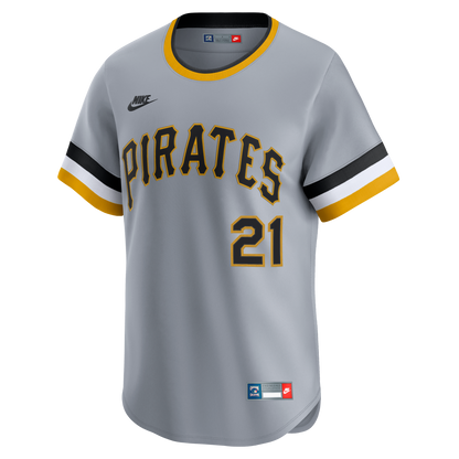 Pittsburgh Pirates Roberto Clemente Nike Gray Throwback Cooperstown Collection Limited Jersey