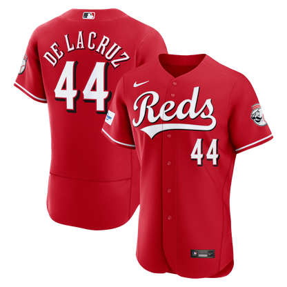 Cincinnati Reds Elly De La Cruz Nike White Home Authentic Sponsor Patch Jersey