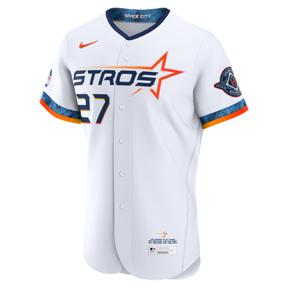 Houston Astros Jose Altuve Nike White City Connect Authentic Sponsor Patch Jersey