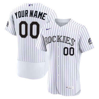 Colorado Rockies Nike White Home Authentic Custom Jersey
