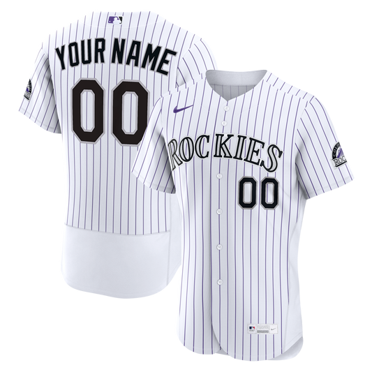 Colorado Rockies Nike White Home Authentic Custom Jersey