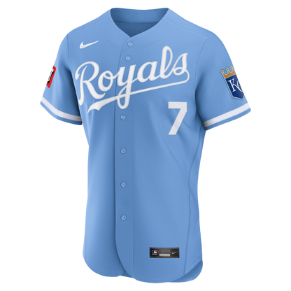 Kansas City Royals Bobby Witt Jr. Nike Light Blue Alternate Authentic Sponsor Patch Jersey