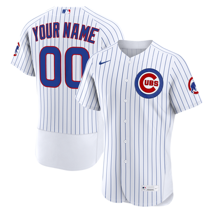 Chicago Cubs Nike White Home Authentic Custom Jersey