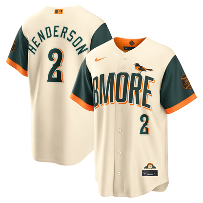 Baltimore Orioles Gunnar Henderson Nike Cream 2026 City Connect Stadium Jersey