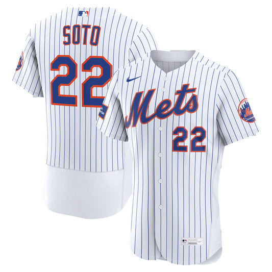 New York Mets Juan Soto Nike White Home Authentic Sponsor Patch Jersey