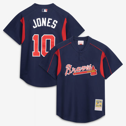 Atlanta Braves Chipper Jones Mitchell & Ness Navy Authentic Batting Practice Jersey