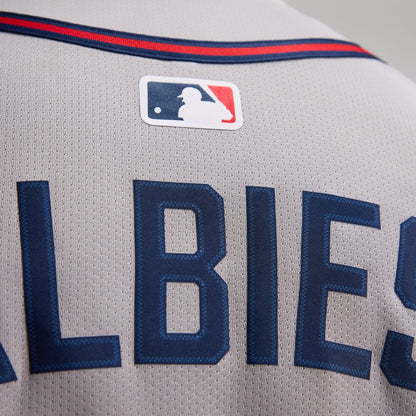 Atlanta Braves Ozzie Albies Nike Gray Road Limited Player Jersey