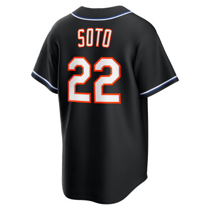 New York Mets Juan Soto Nike Fashion Replica Black Out Jersey