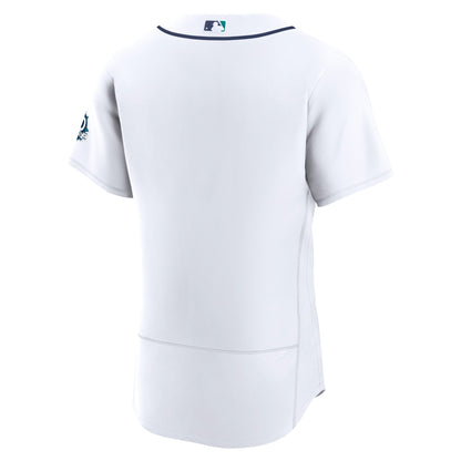 Seattle Mariners Nike White 50th Anniversary Patch Home Authentic Jersey