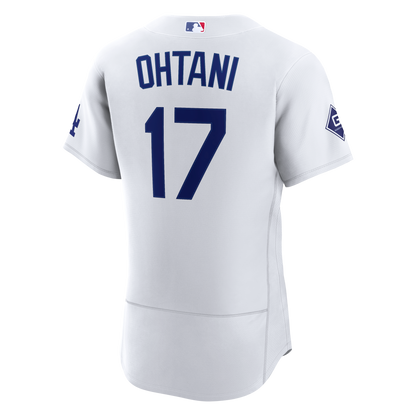 Los Angeles Dodgers Shohei Ohtani Nike White Home Authentic Sponsor Patch Jersey