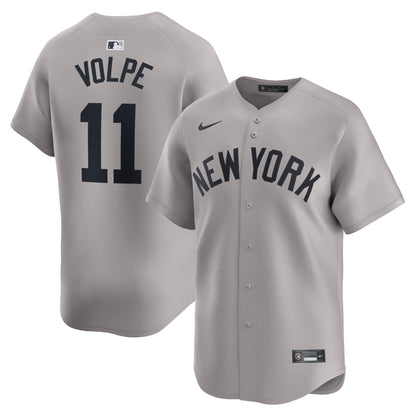 New York Yankees Anthony Volpe Nike Gray Away Limited Player Jersey