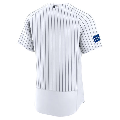 New York Yankees Nike White Home Sponsor Patch Authentic Jersey