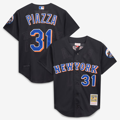 New York Mets Mike Piazza Mitchell & Ness Black Cooperstown Collection 2000 Batting Practice Jersey