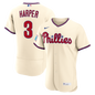 Philadelphia Phillies Bryce Harper Nike White Home Authentic Sponsor Patch Jersey