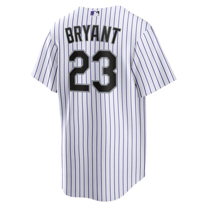 Colorado Rockies Kris Bryant Nike White/Purple Replica Player Jersey