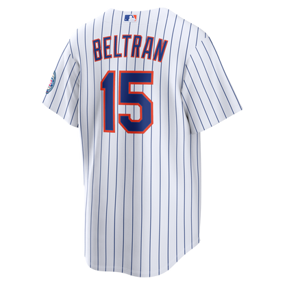New York Mets Carlos Beltran Nike White Home Replica 2026 Hall of Fame Patch Jersey