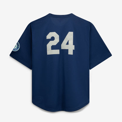 Seattle Mariners Mitchell & Ness Navy Big & Tall Cooperstown Collection Mesh Batting Practice Jersey