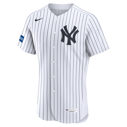 New York Yankees Nike White Home Sponsor Patch Authentic Jersey