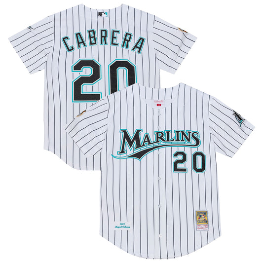 Florida Marlins Miguel Cabrera Mitchell & Ness White 2003 Cooperstown Collection Authentic Jersey