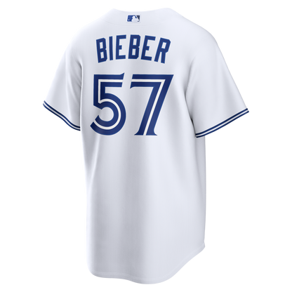 Toronto Blue Jays Shane Bieber Nike White Home Replica Jersey
