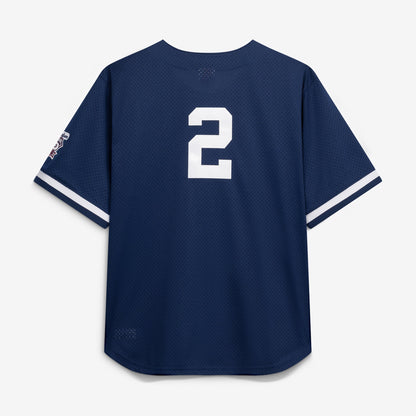 New York Yankees Derek Jeter Mitchell & Ness Navy Cooperstown Collection Mesh Batting Practice Button-Up Jersey